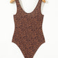Brown Leopard Printed Sleeveless Scoop Neck Bodysuit