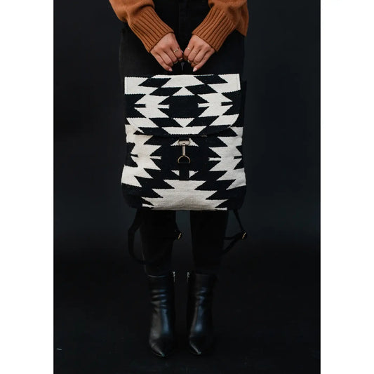 Black & Cream Aztec Backpack