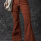 High Waist Raw Hem Flare Jeans