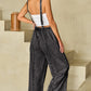 Beau Blue Light Wash Frayed Exposed Seam Wide Leg Denim Overall