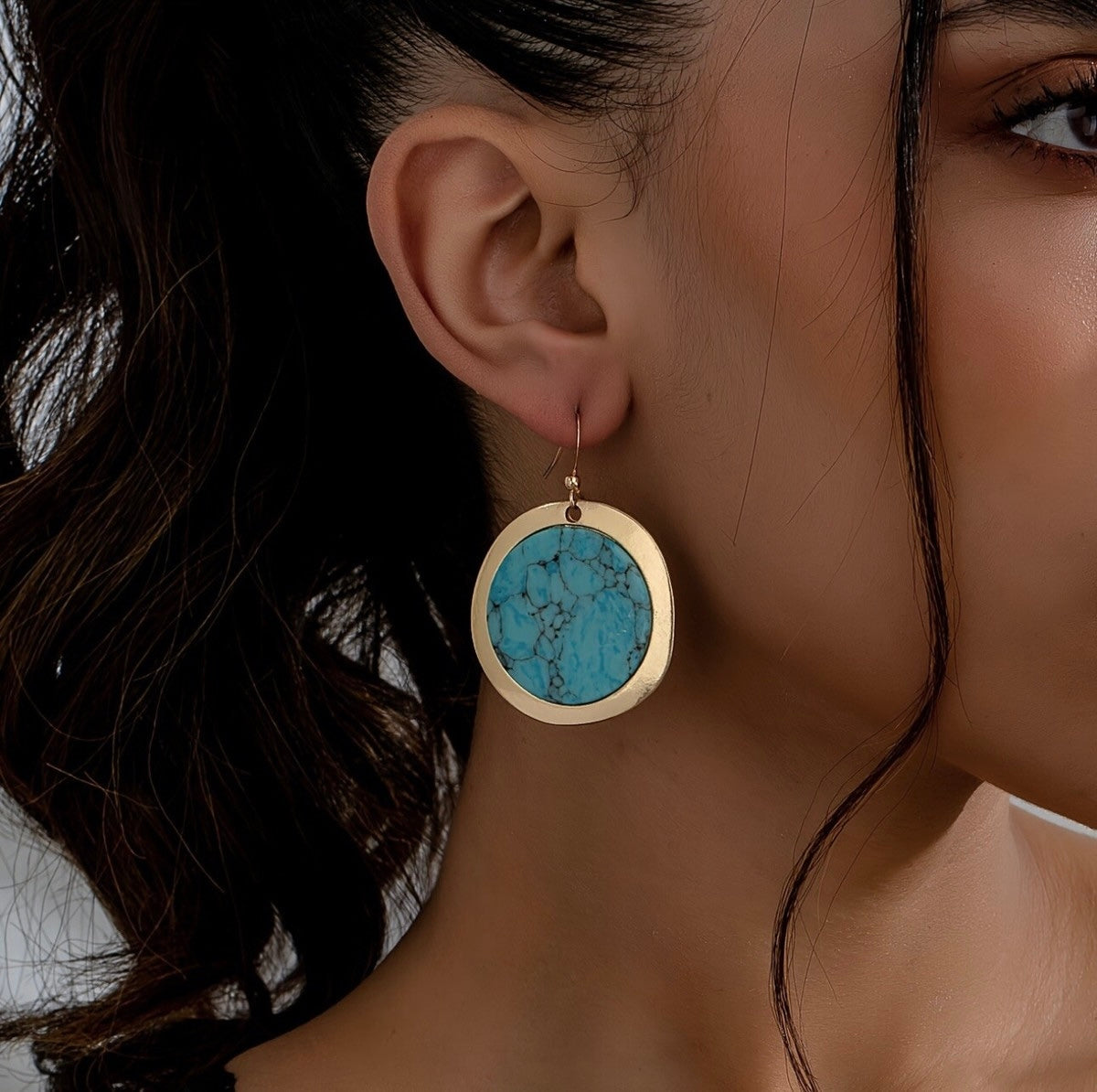 Regal Plated Turquoise Earrings