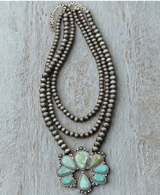 Blooming Turquoise Boho Necklace