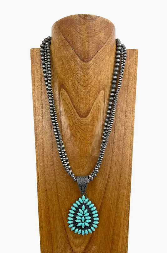 Turquoise Teardrop Necklace