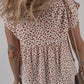 Red Printed Embroidery Detail Tie Split Neck Blouse