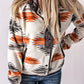 Gray Western Aztec Snap Buttoned Fleece Jacket