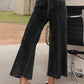 Black Plain Seam Detail Flared Bottom Ankle Length Jeans