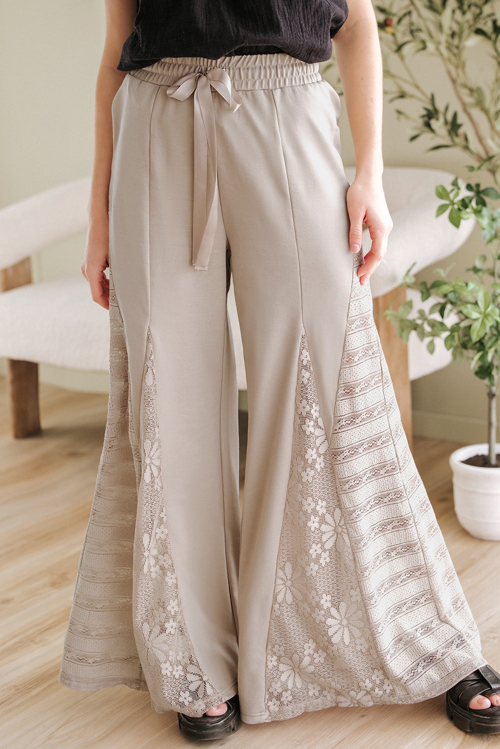 Boho Lace Patchwork Wide Leg Pants