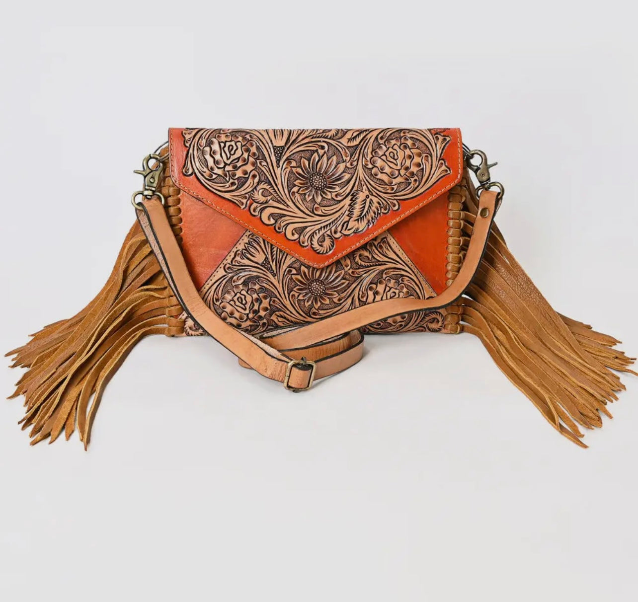 Burnt Orange Genuine Leather Luxury Western Purse