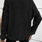 Rose Red Pointelle Knit Button V Neck Drop Shoulder Sweater