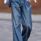 Blue Slouchy Wide Leg Jeans