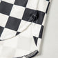 Black Checkered Print High Waist Casual Shorts
