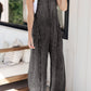 Beau Blue Light Wash Frayed Exposed Seam Wide Leg Denim Overall