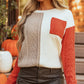 Vineyard Green Colorblock Patched Pocket Drop Shoulder Sweater