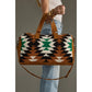 Brown, Black, Green & White Western Duffel