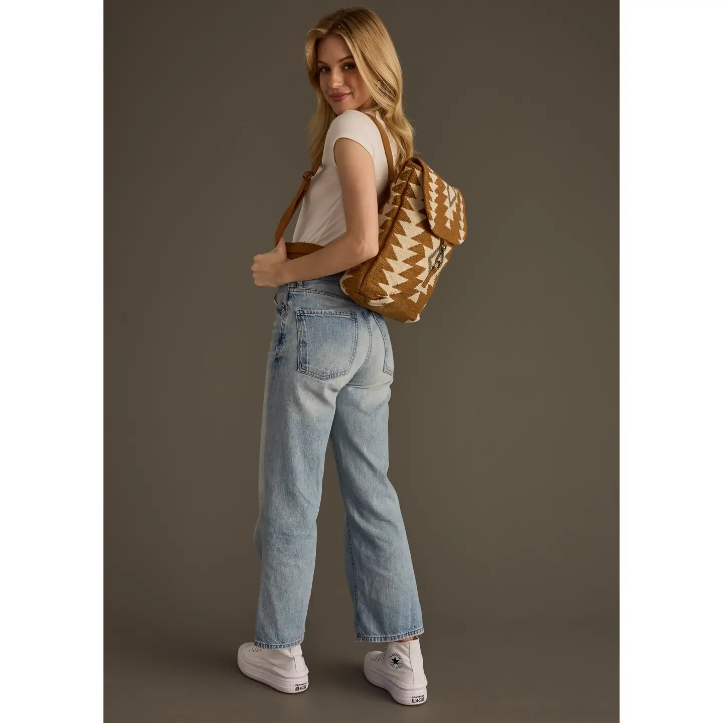 Camel, Cream & Gray Aztec Backpack