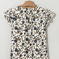 Floral Frilly Blouse with Lace Up