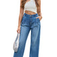 Blue Slouchy Wide Leg Jeans