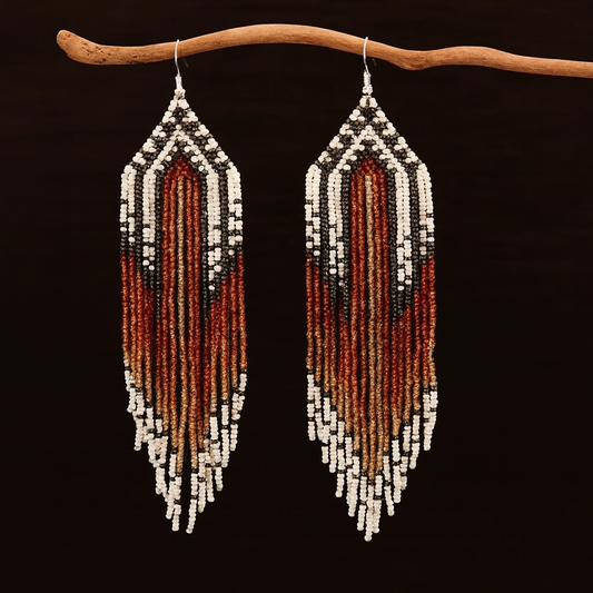 Desert Ember Beaded Earrings