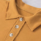 Camel Raw Edge Trim Polo Collar Cropped Tee