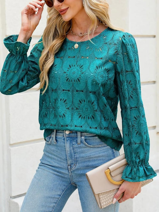 Blooming Blossom Turquoise Summer Top