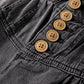 Carbon Grey Mineral Wash Button Fly Waist Wide Leg Jeans