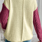 Vineyard Green Colorblock Patched Pocket Drop Shoulder Sweater
