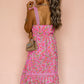 Pink Floral Lace Tied Strap Empire Waist Maxi Dress