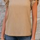 Smoke Gray Ruffled Tiered Sleeve Square Neck Textured Top