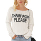 Snow White Champagne Please Graphic Sweater