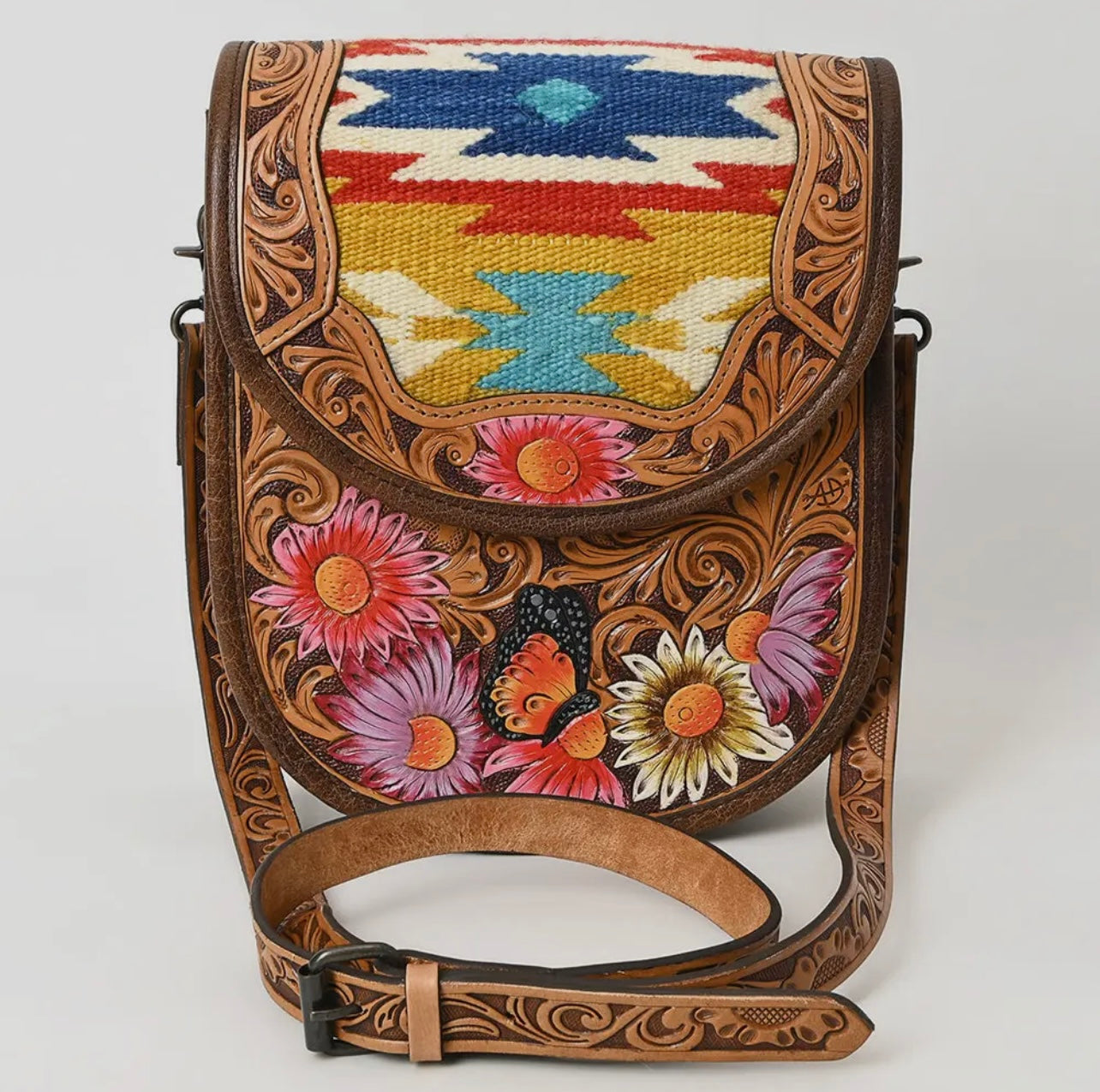 Floral Genuine Leather Luxury Western Purse