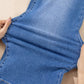 Sky Blue Cropped High Rise Wide Leg Jeans