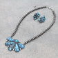 Blue Handstone Blooming Petal Necklace