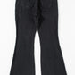 Black High Waist Button Front Flare Jeans