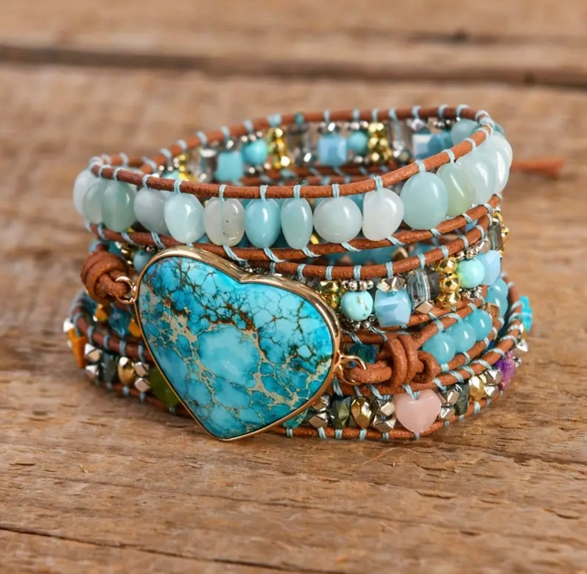 Turquoise Boho Wrap Bracelet