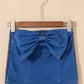 Sail Blue Vintage Bow Front Smocked Back Denim Tube Top