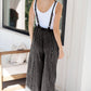 Beau Blue Light Wash Frayed Exposed Seam Wide Leg Denim Overall