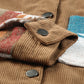 Khaki Aztec Pattern Corduroy Shacket