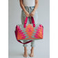 Orange, Pink & Slate Aztec Duffel