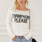 Snow White Champagne Please Graphic Sweater