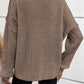 Rose Red Pointelle Knit Button V Neck Drop Shoulder Sweater