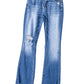 Blue Distressed Flare Jeans