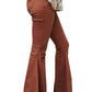 High Waist Raw Hem Flare Jeans