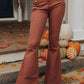 High Waist Raw Hem Flare Jeans