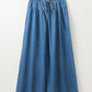 Beau Blue Mineral Wash Button Fly Waist Wide Leg Jeans