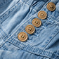 Beau Blue Mineral Wash Button Fly Waist Wide Leg Jeans