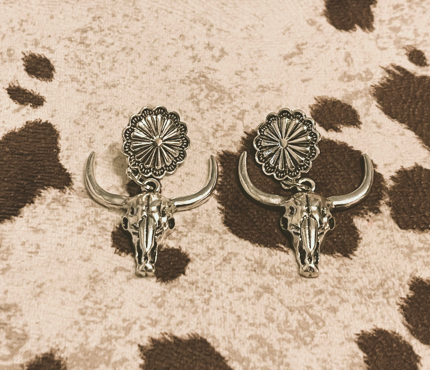 Silver Bull Earrings