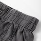 Carbon Grey Mineral Wash Button Fly Waist Wide Leg Jeans