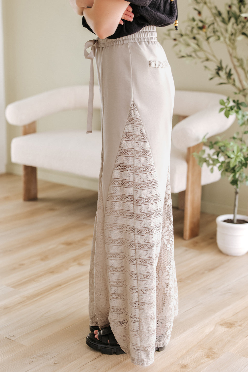 Boho Lace Patchwork Wide Leg Pants