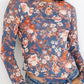 Floral Print Mesh Fitted Long Sleeve Top