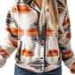 Gray Western Aztec Snap Buttoned Fleece Jacket